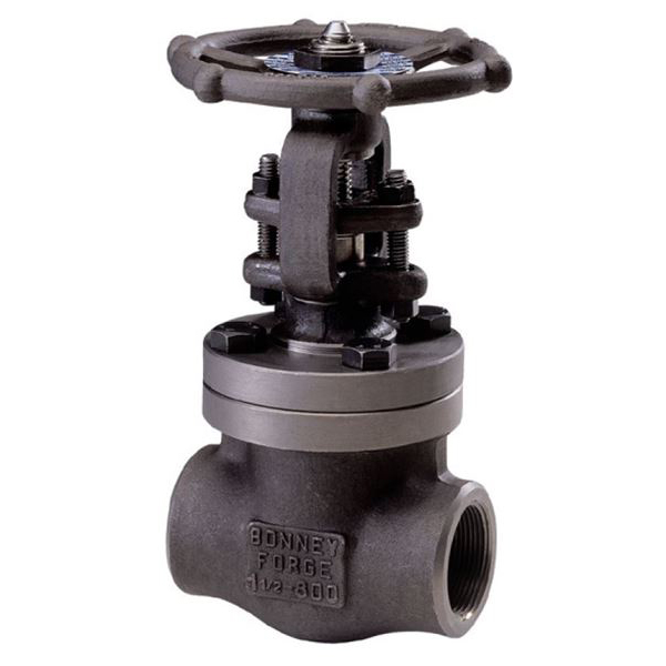 Gate Valve 1-1/4" Forged Steel A105 Class 800 Bolted Bonnet & Gland OS&Y Standard Port Threaded Max Pressure 1975 PSIG